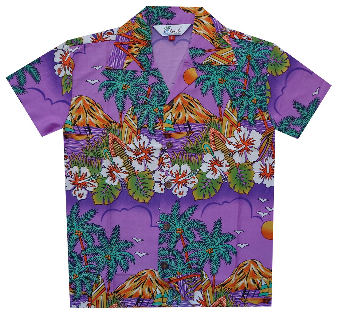 Camisa Alvish Boys Hawaiana Floral Hoja Playa Aloha Informal Fiesta Vacaciones Hawaii - Imagen 9 de 10