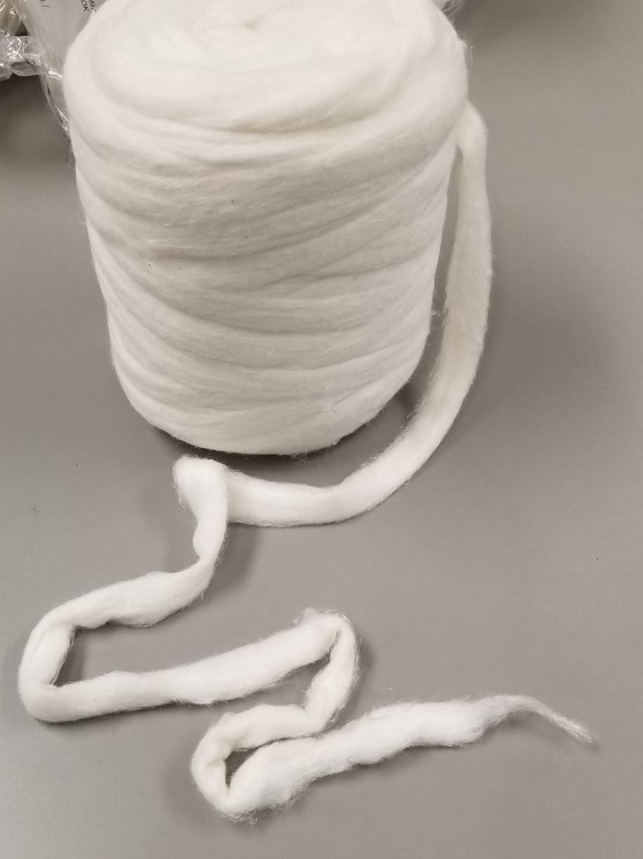 Cotton / Hemp Blend Fiber Sliver Custom Mix 50/50 Roving