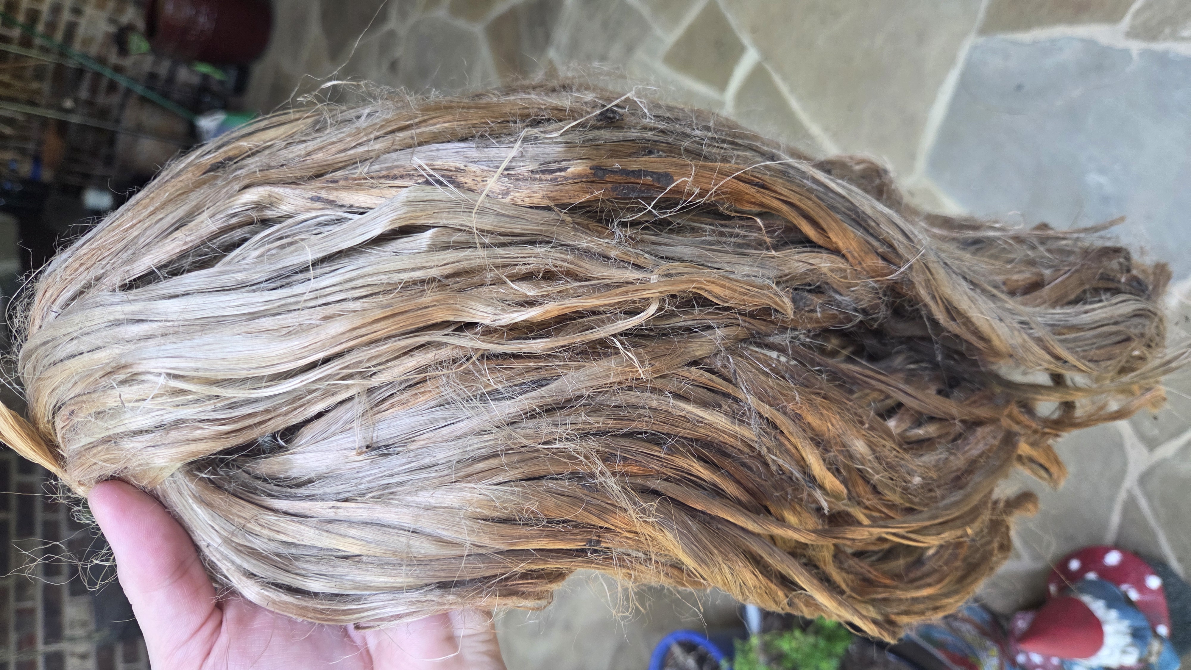 Nettle Long Fiber Bundle. Natural Semi-Combed Fiber. Raw.