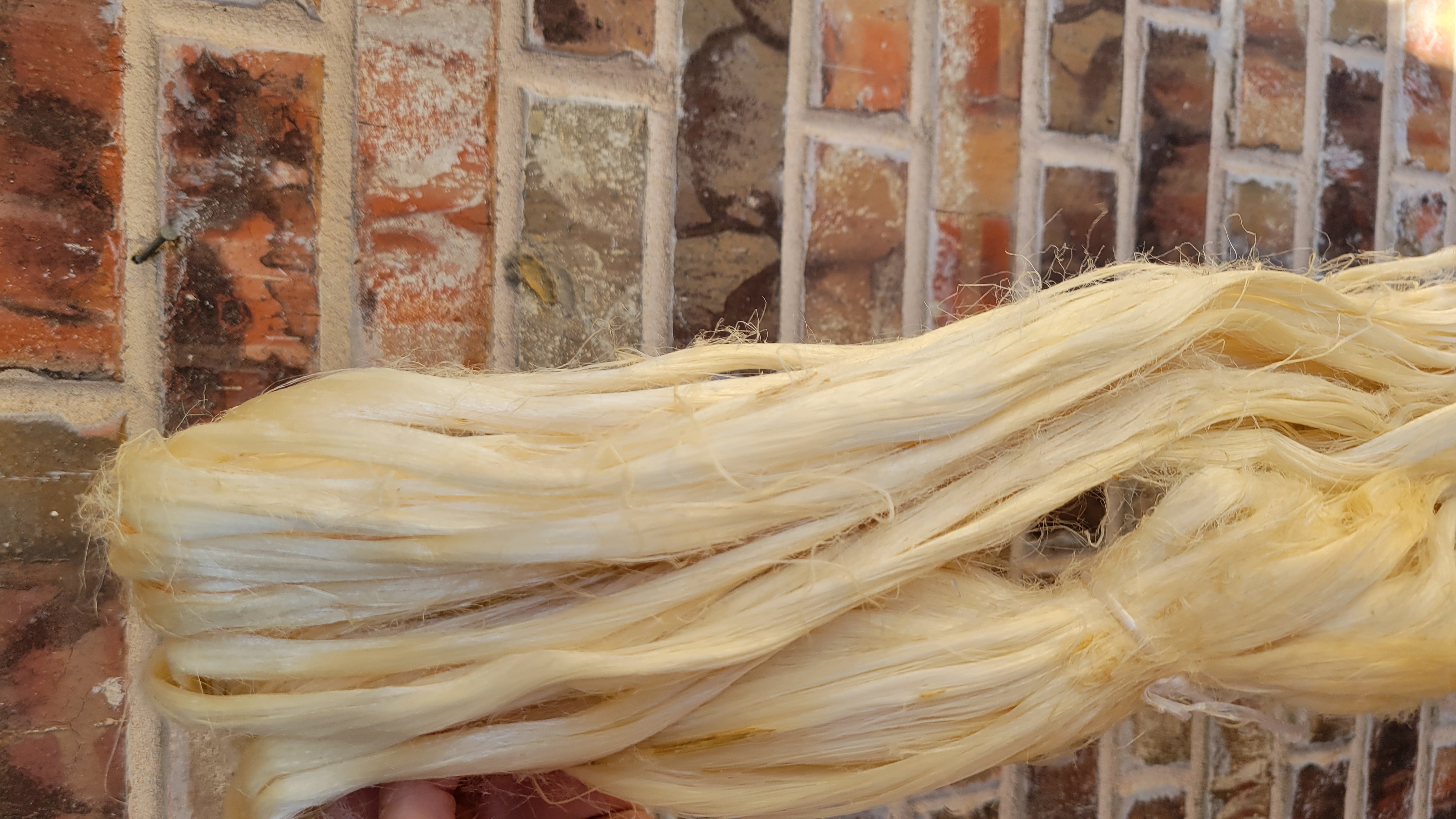 Pineapple Fiber Bundle, Semi-Combed. Sold ounce, Raw Vegetable Fiber.