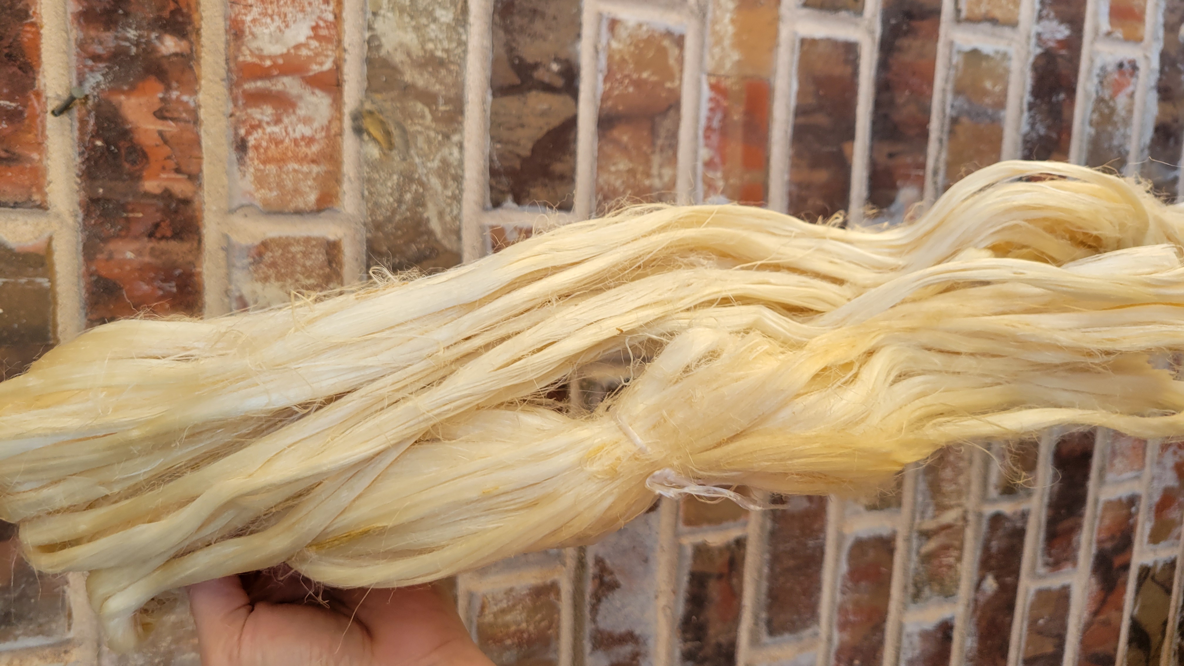 Pineapple Fiber Bundle, Semi-Combed. Sold ounce, Raw Vegetable Fiber.