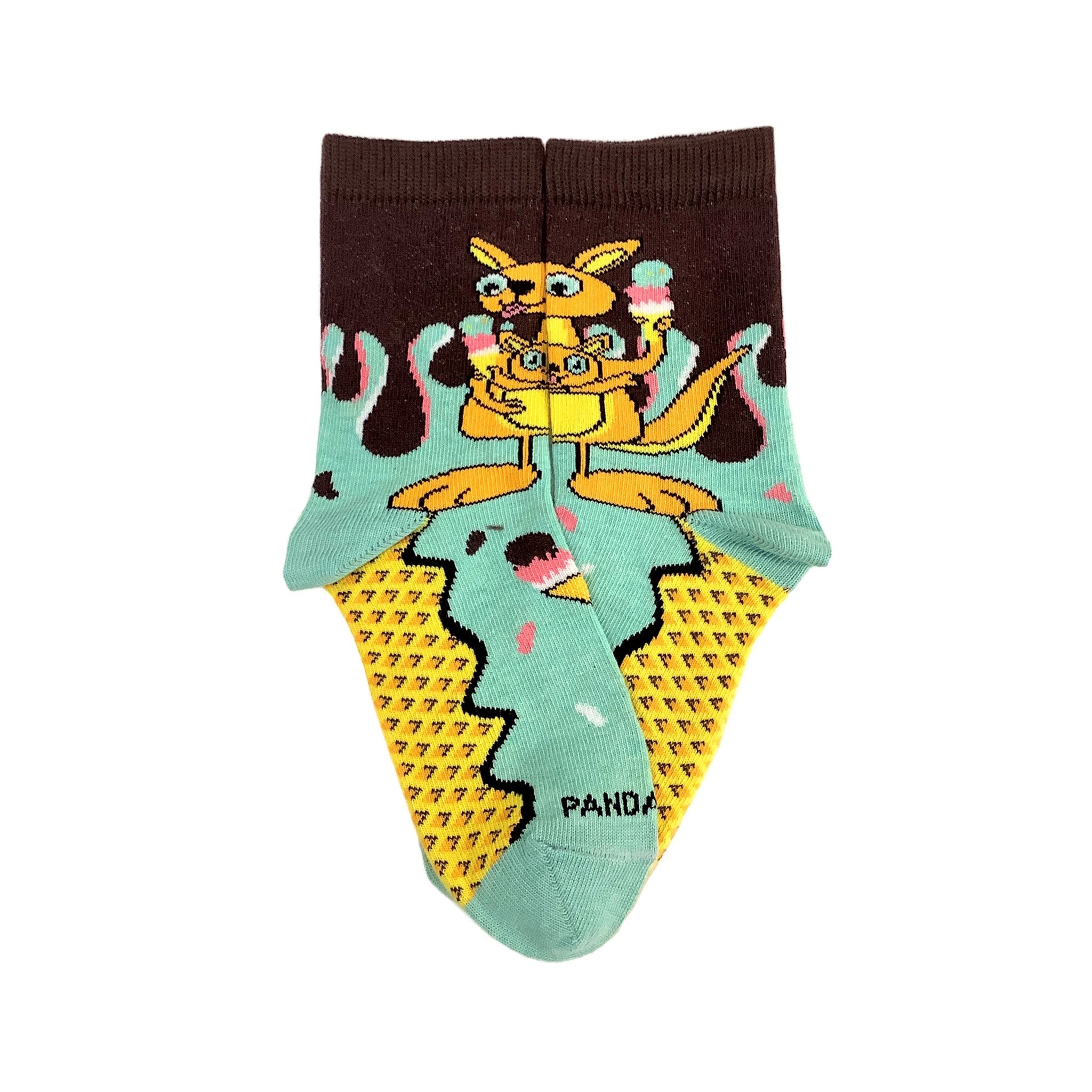 Kangaroo Ice Cream Day Socks (Ages 3-7) from the Sock Panda - Picture 9 of 9