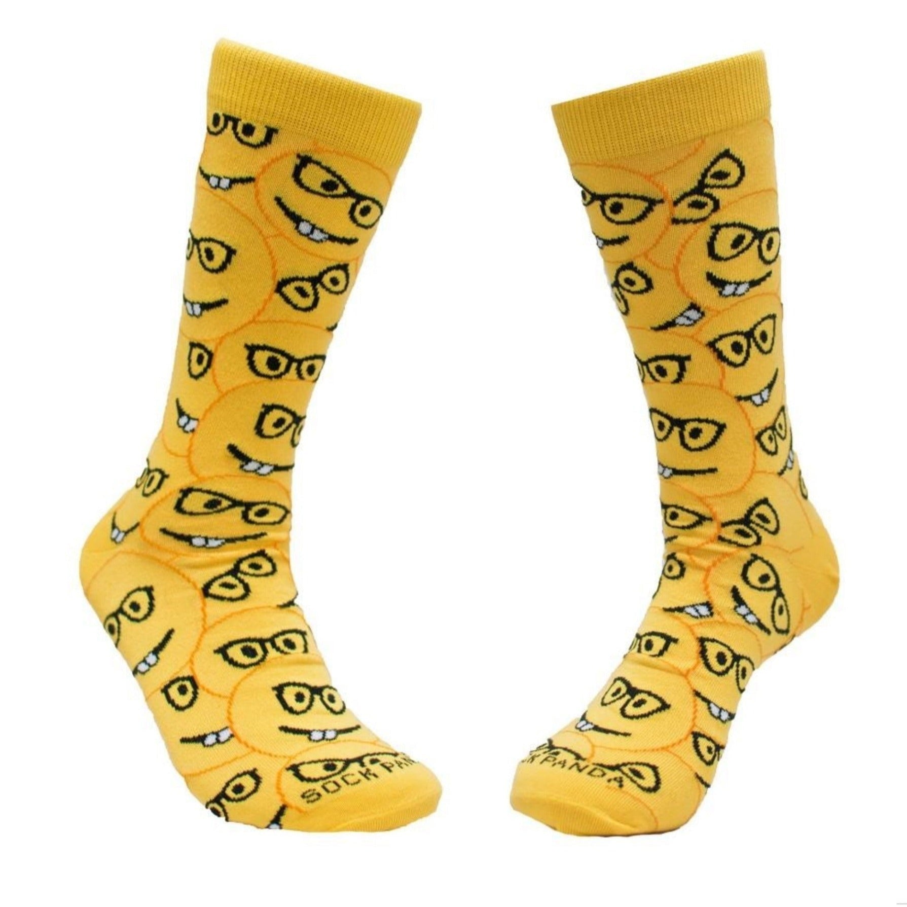 Happy Nerd Face Emoji Socks from the Sock Panda - Picture 8 of 8