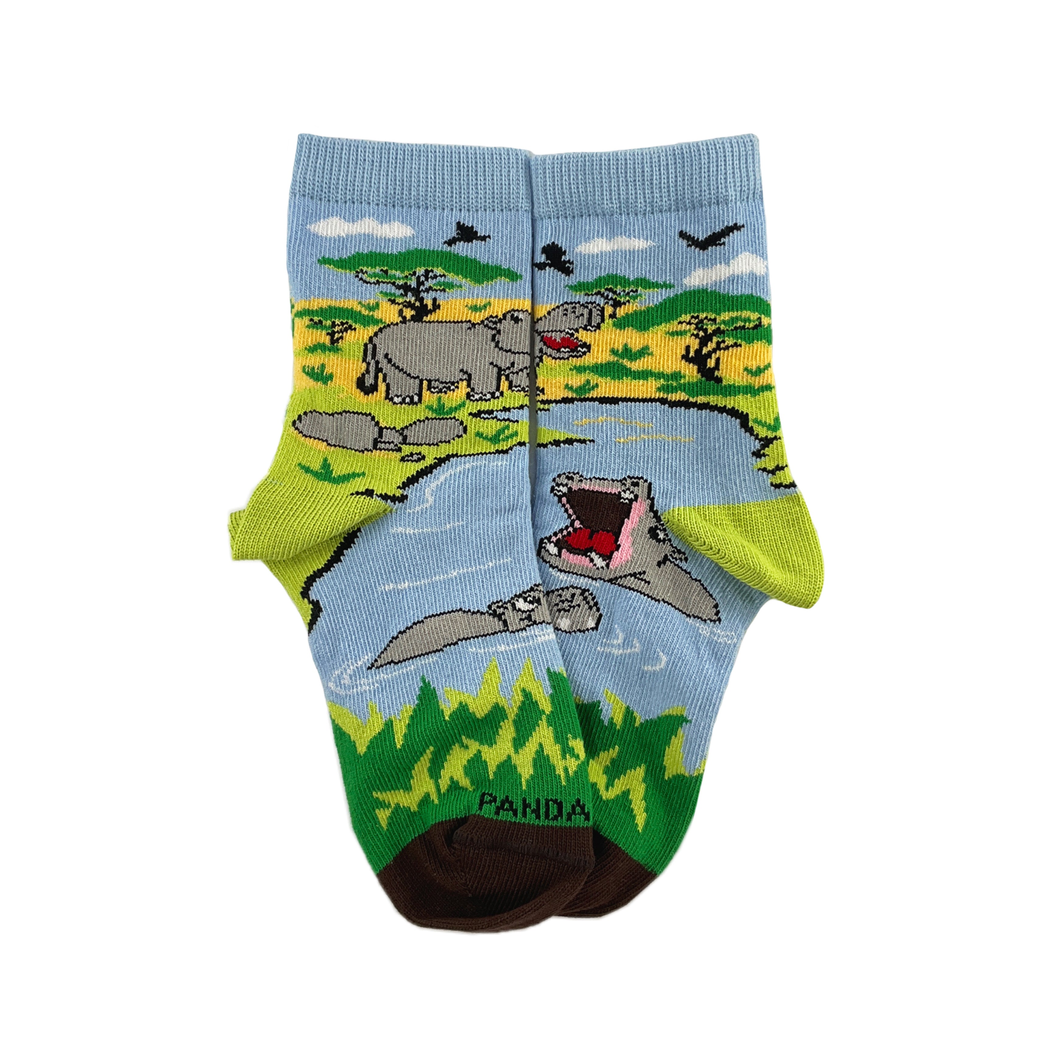 Hippos Playing in a Pond Socks from the Sock Panda (Ages 3-7) - Picture 7 of 7