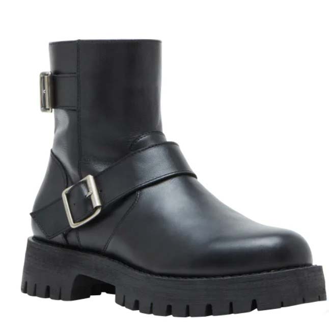 New Steve Madden Leather Boots size 9 RIGGS Black Leather Square-Toe Women main image 4