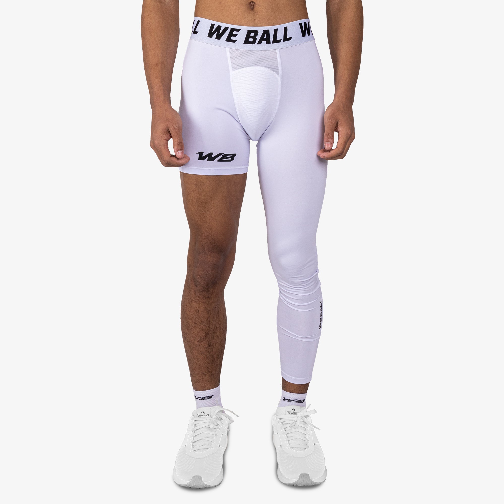 Einbeinige Kompressionsstrumpfhose (weiß) - für Basketball, Fußball & Lacrosse - Bild 9 von 15