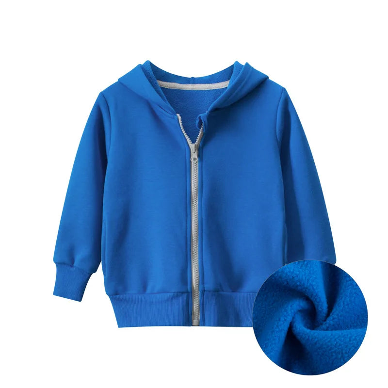 Autumn-Winter Solid Hoodie – Boys & Girls Casual Cotton Zipper Coat - Picture 15 of 17