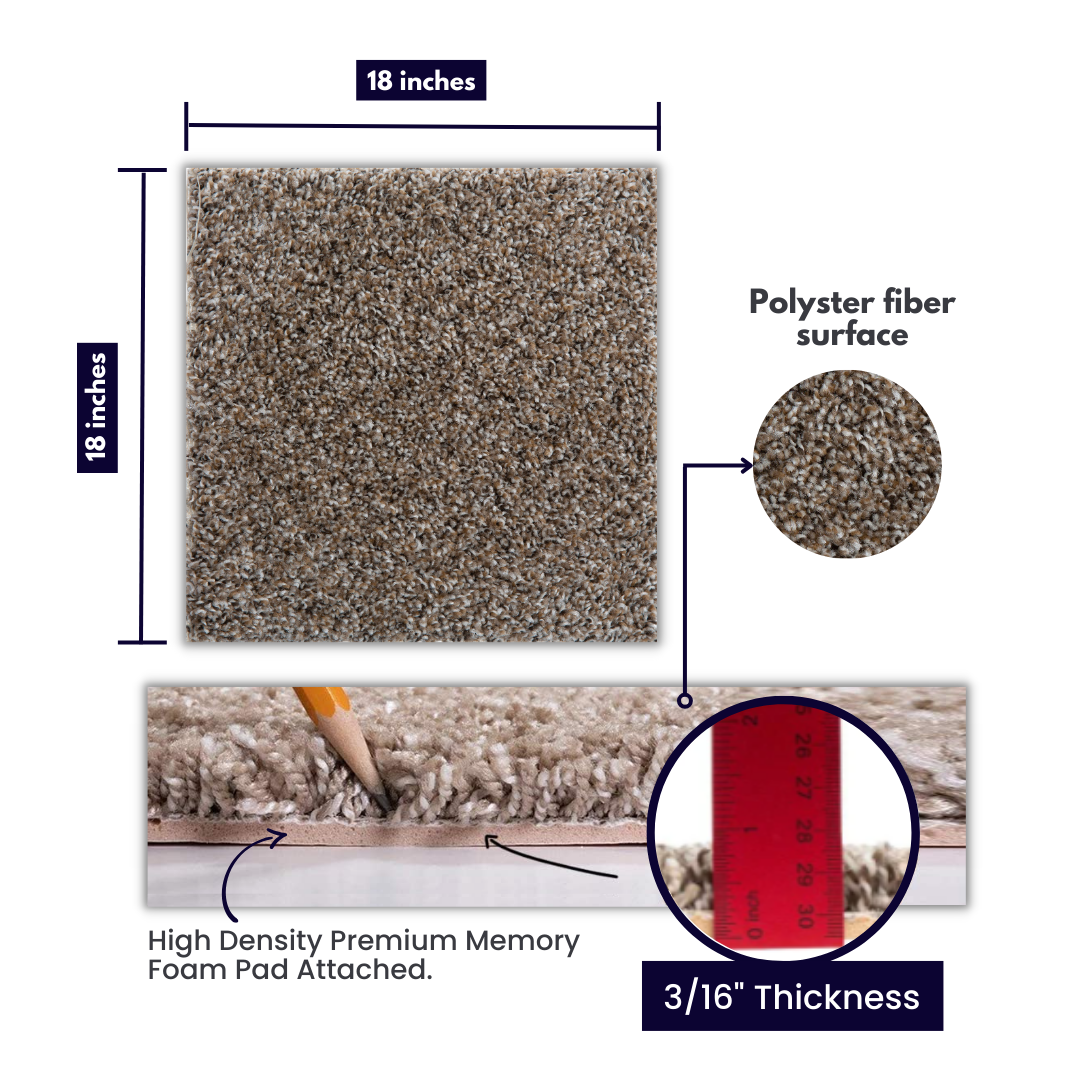 Smart Squares Walk In The Park 18x18" USA-Made Peel & Stick Carpet Tiles - Picture 6 of 49
