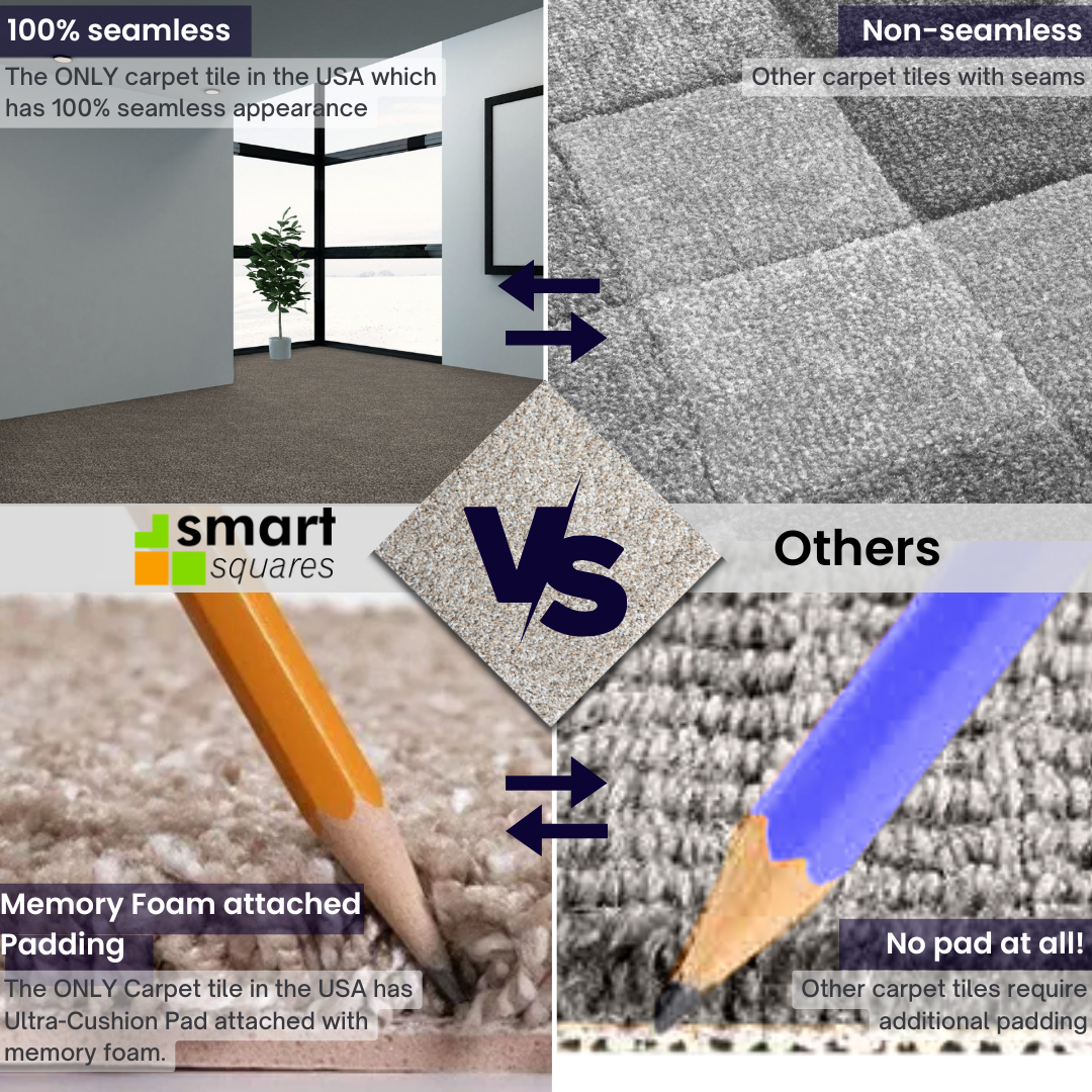 Smart Squares Walk In The Park 18x18" USA-Made Peel & Stick Carpet Tiles - Picture 12 of 49