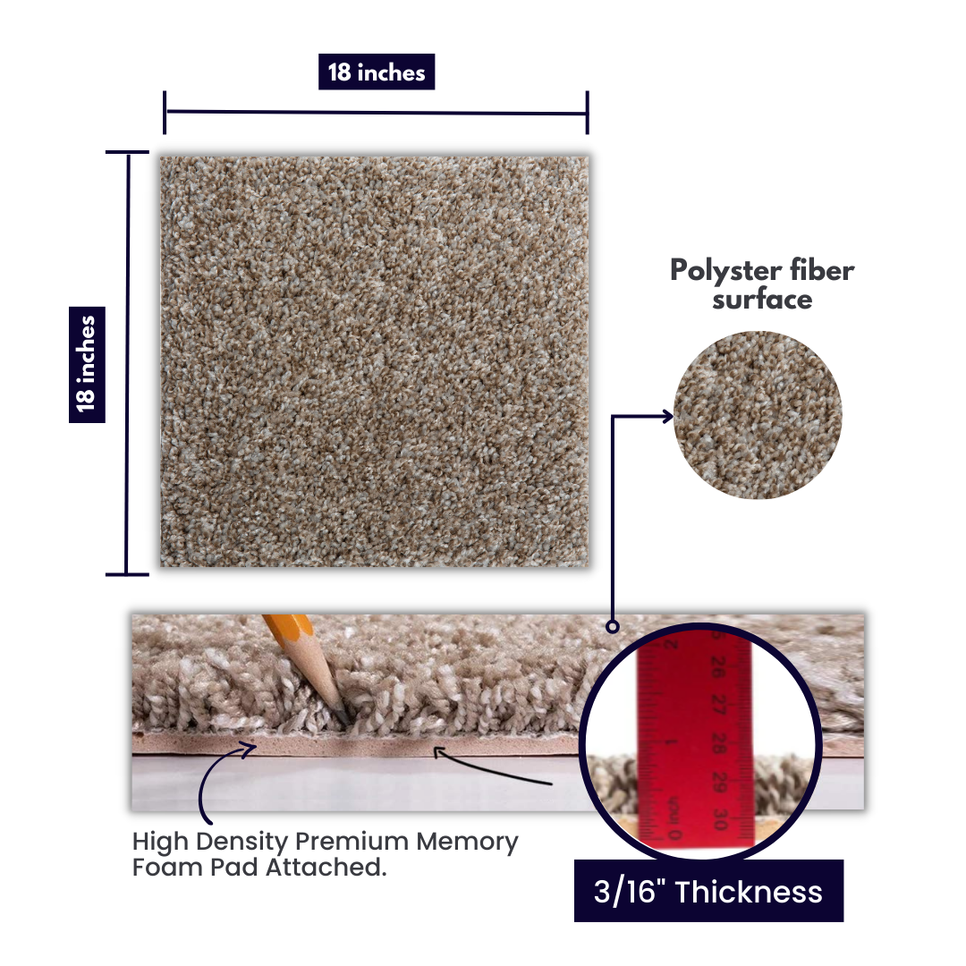 Smart Squares Walk In The Park 18x18" USA-Made Peel & Stick Carpet Tiles - Picture 27 of 49
