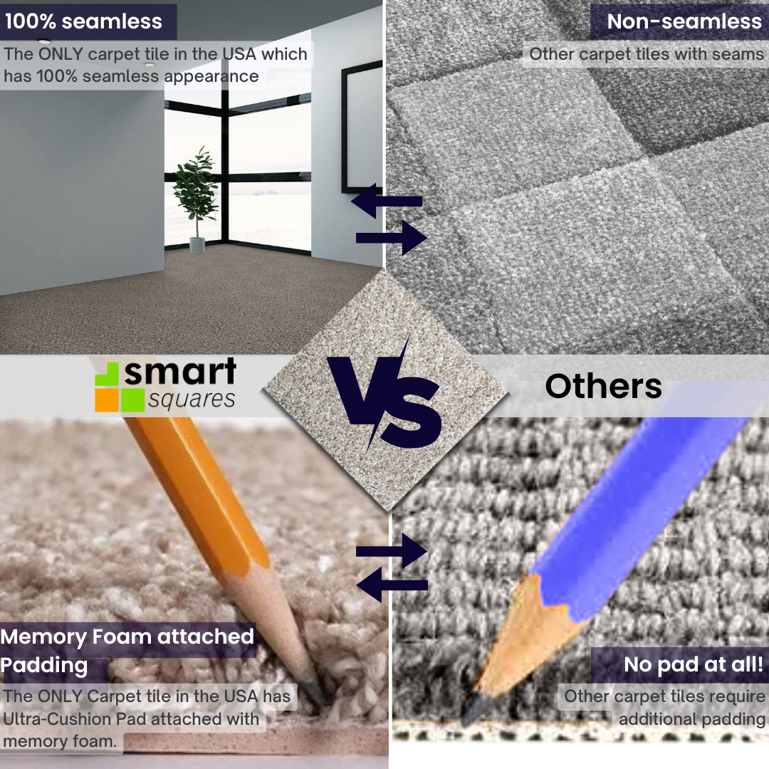 Smart Squares Walk In The Park 18x18" USA-Made Peel & Stick Carpet Tiles - Picture 36 of 49