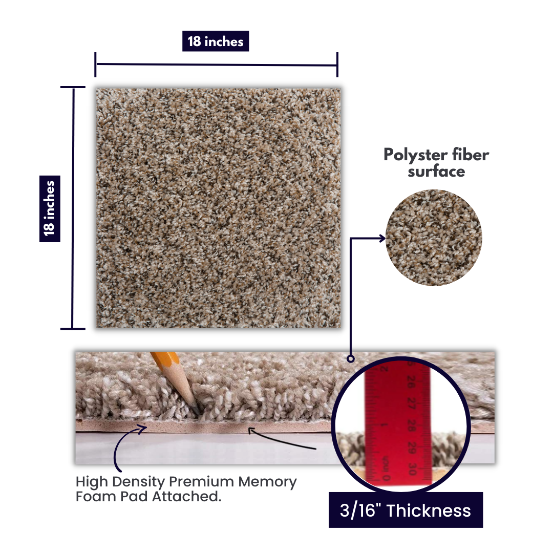Smart Squares Walk In The Park 18x18" USA-Made Peel & Stick Carpet Tiles - Picture 40 of 49