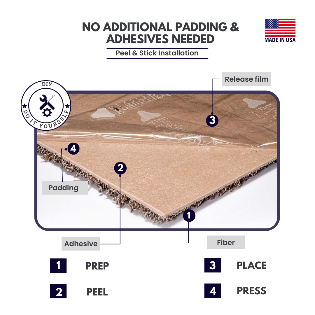 Smart Squares Walk In The Park 18x18" USA-Made Peel & Stick Carpet Tiles - Picture 41 of 49