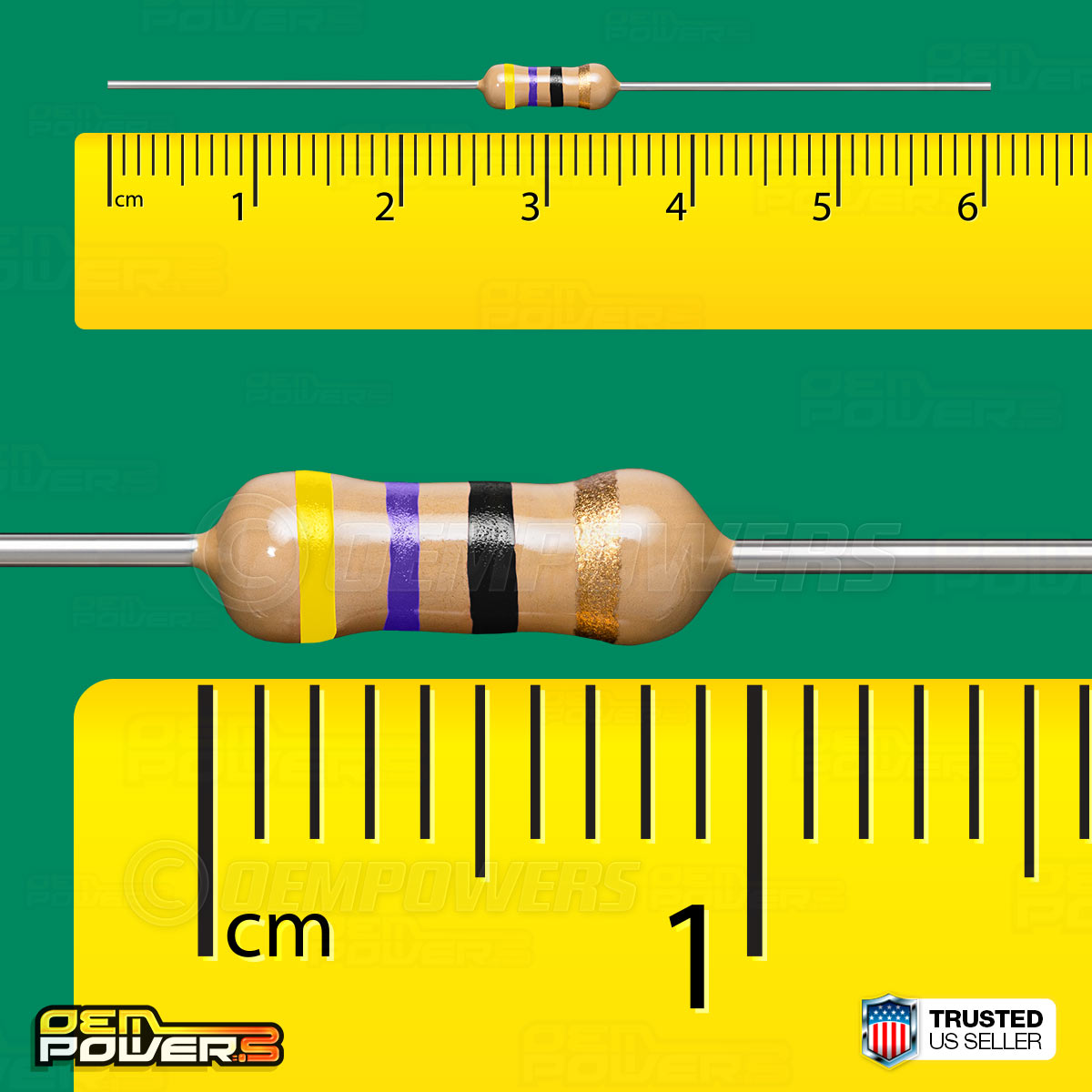 20 X RadioShack 47Ohm 1/2Watt 5 Carbon Film Resistor 2711105 BULK