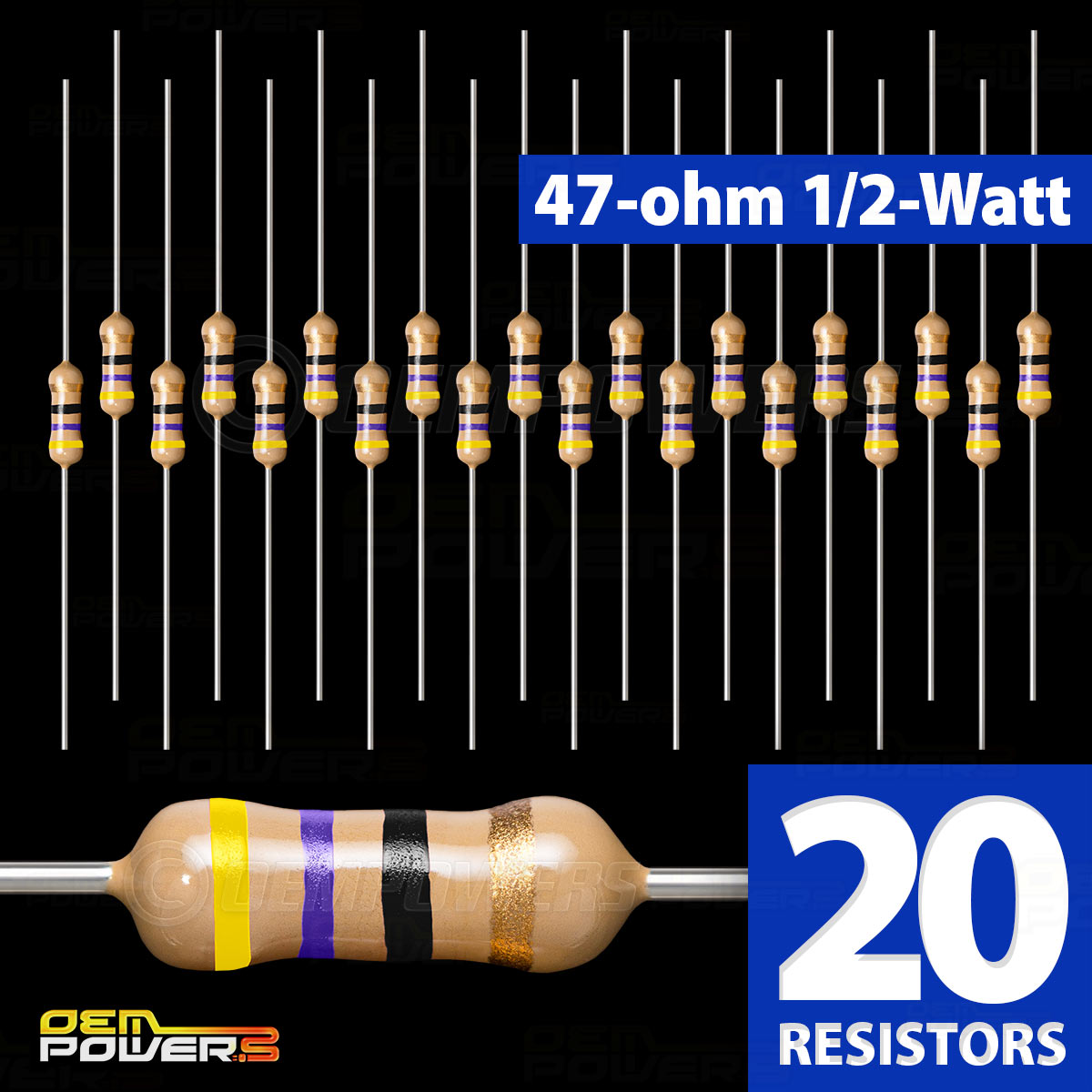 20 X RadioShack 47Ohm 1/2Watt 5 Carbon Film Resistor 2711105 BULK PACK NEW eBay