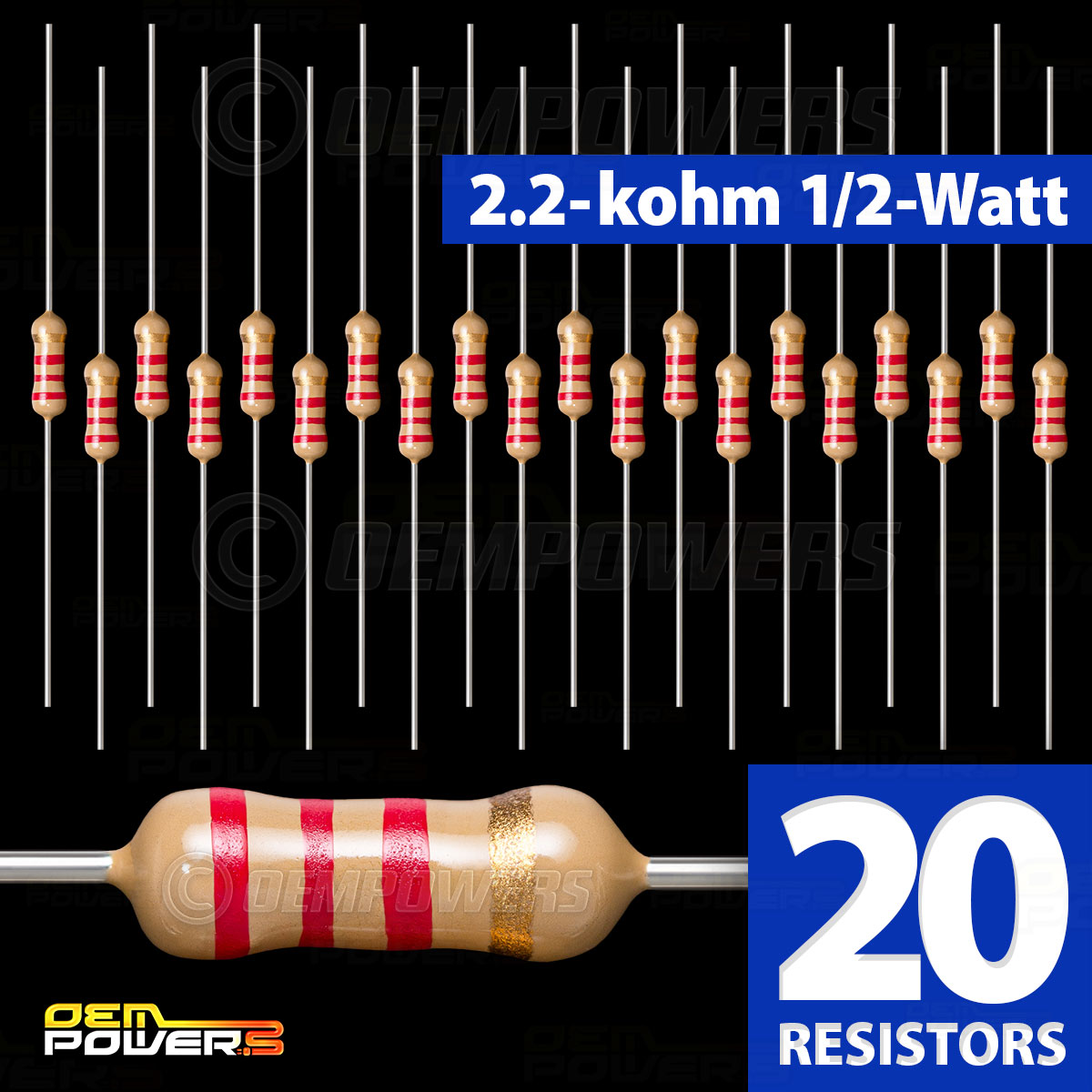 Lot De 20 Résistances Carbone 15 Ohms 1 Watt - Tolérance ±5%, Dimensions Ø3.2x9mm