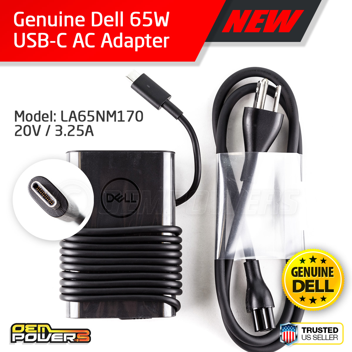 Genuine Dell 65w Usb Type C Power Adapter Charger Latitude 7280 7290 7480 7490 Ebay