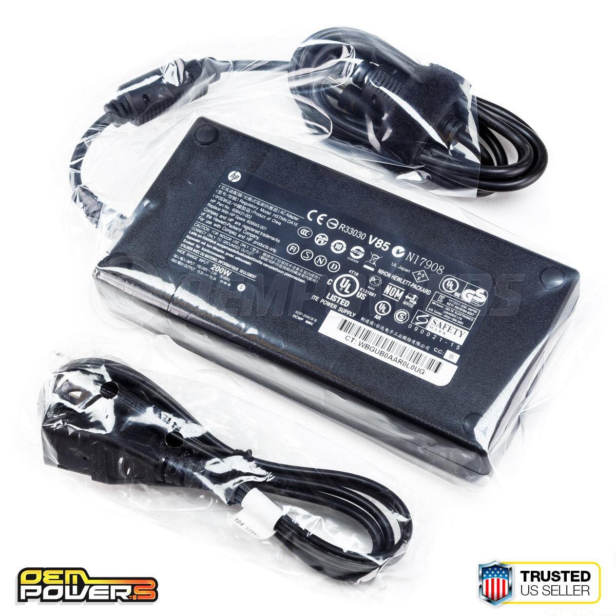 Genuine HP ZBook 15 17 200W 19.5V Slim Laptop AC Power Supply Adapter