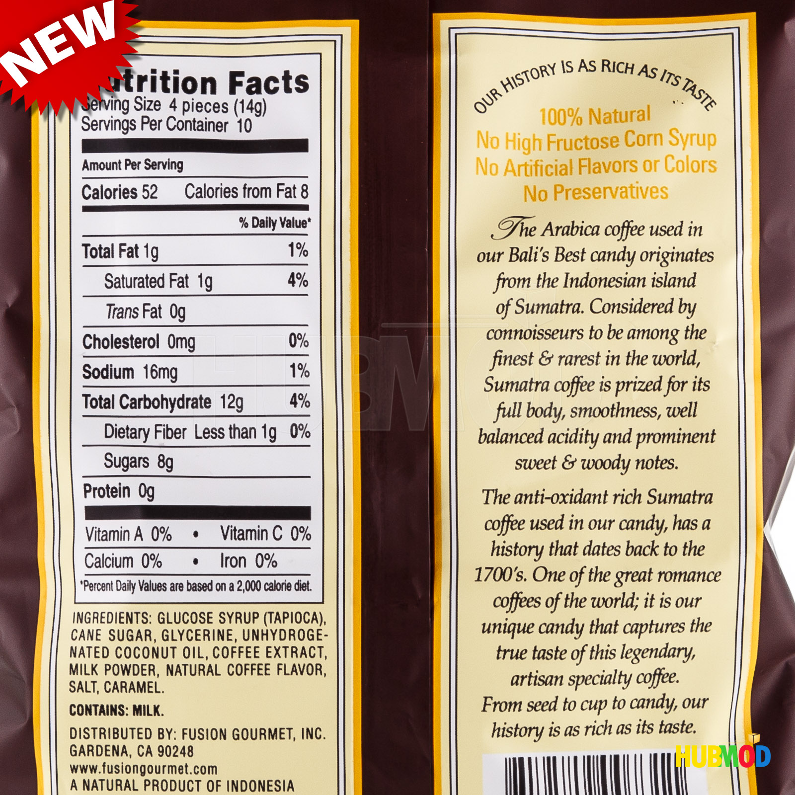 Bali's Best Espresso Coffee Candy 5.3 Oz AllNatural 42Individually