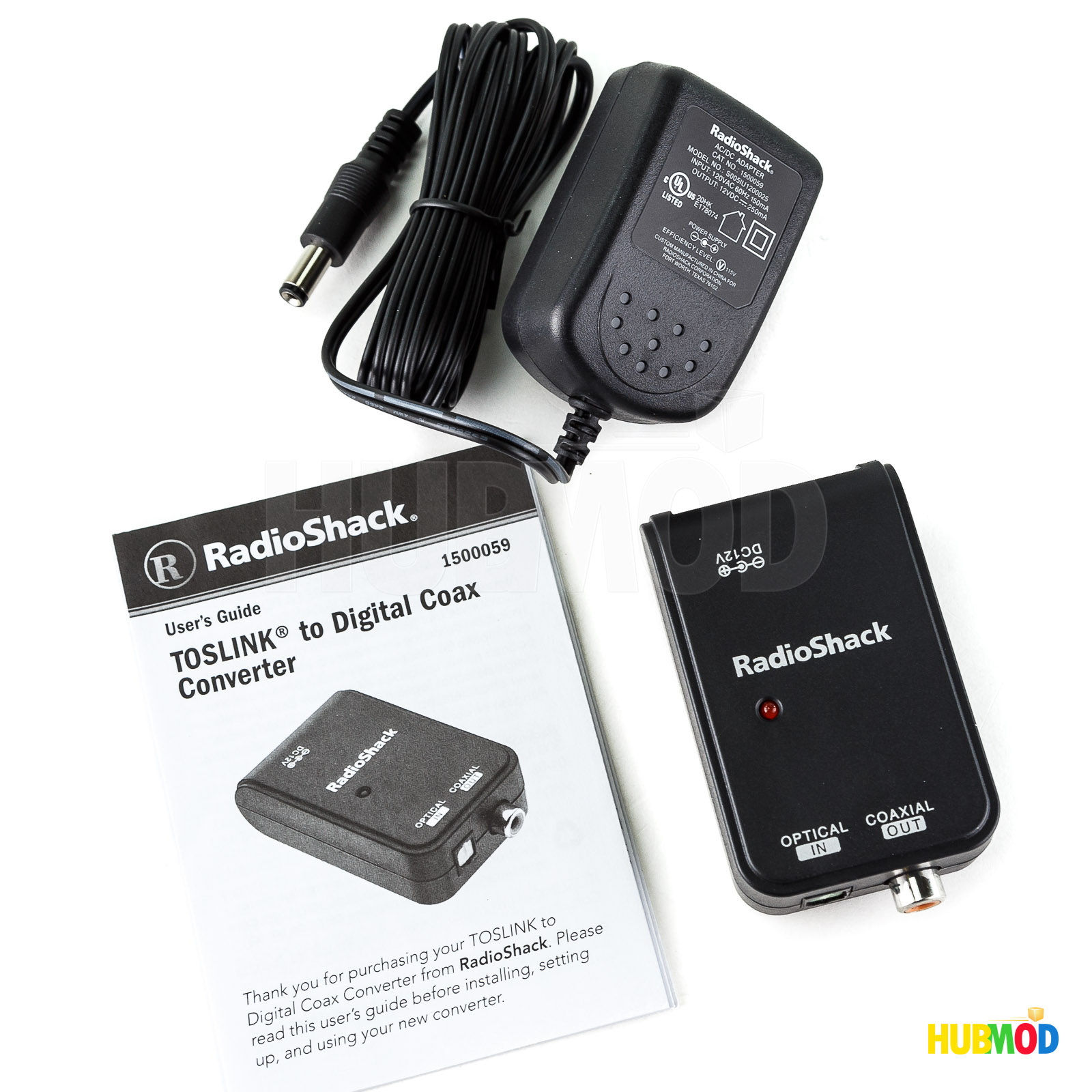Radio Shack Toslink to Digital Coax Converter with AC Adapter - Enables you to connect a home theater component with a digital optical audio output jack to ...