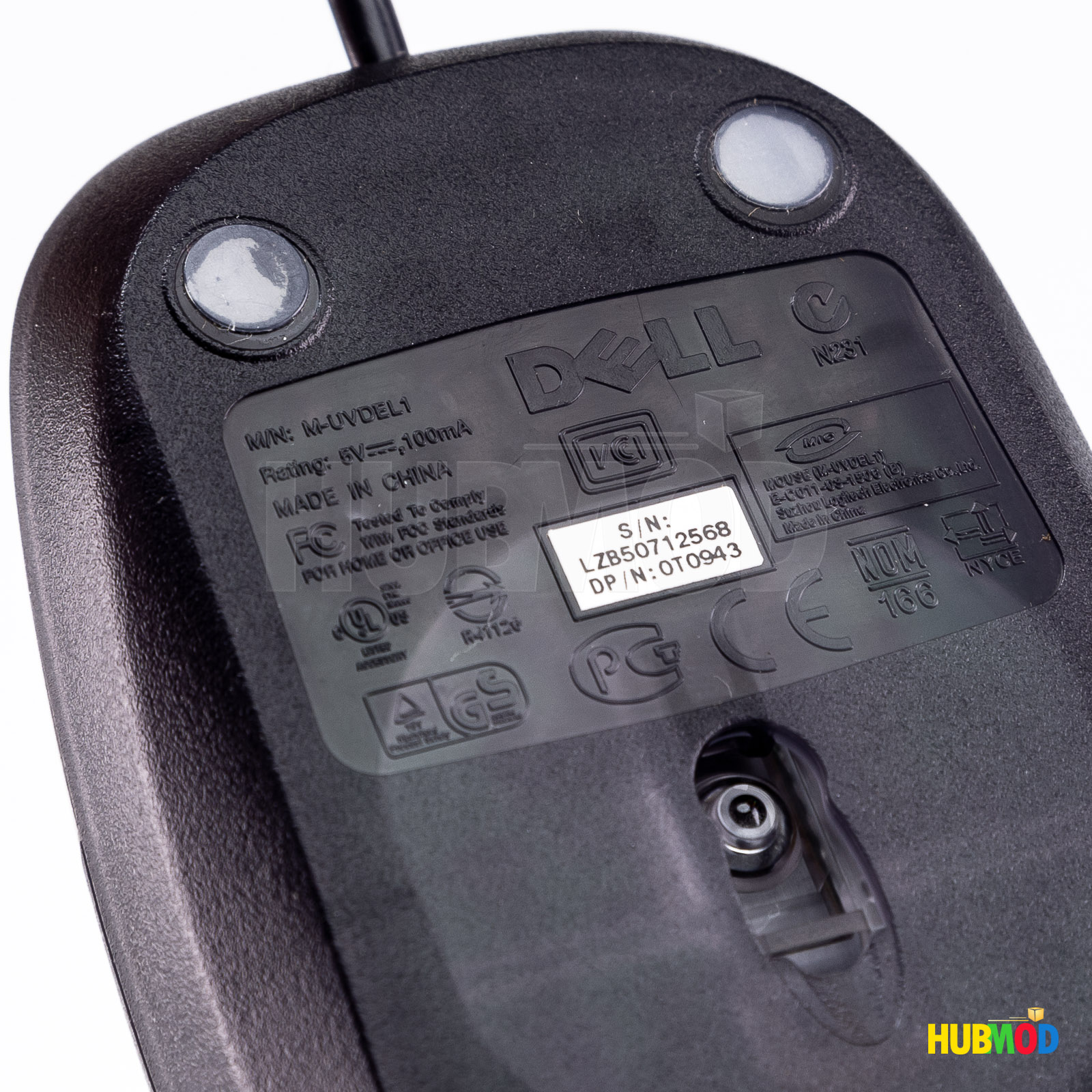 LOT of 2 Pack DELL 3 Button Optical USB Wired Mouse with Scroll Wheel M-UVDEL1