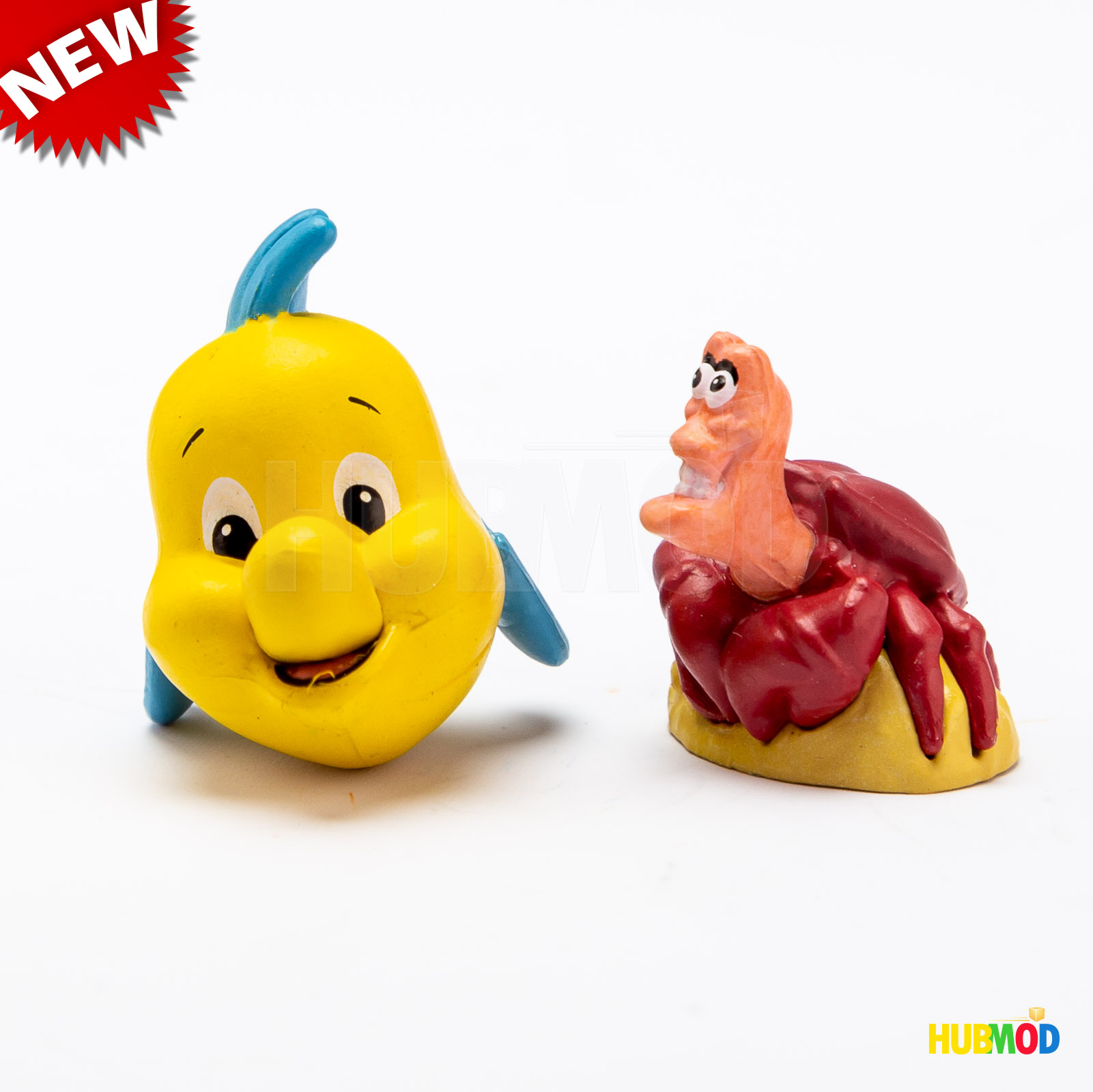 Disney Flounder Sebastian Figure Cake Topper From The Little Mermaid