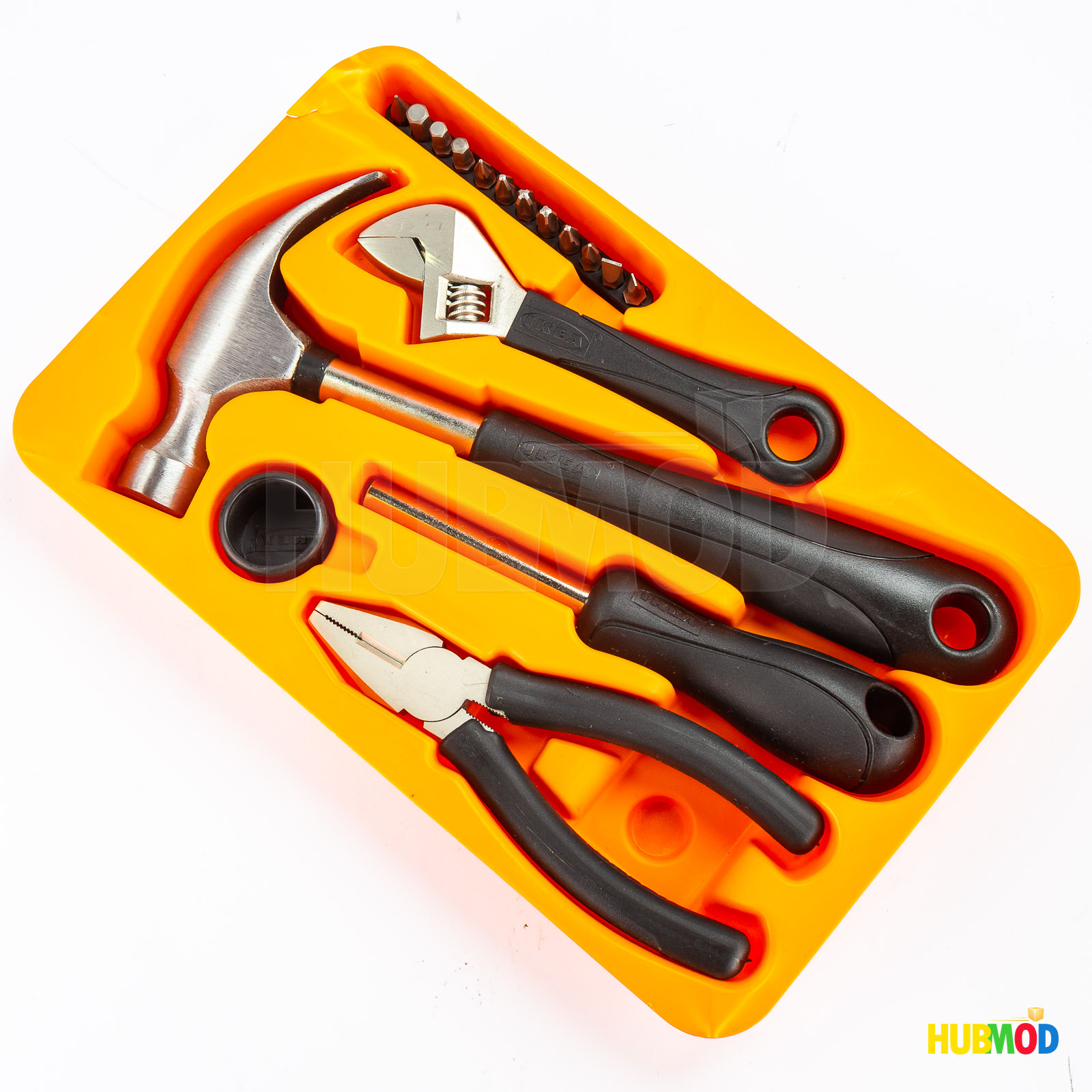 IKEA Fixa 17 Piece Tool Kit Hammer, Wrench, Screwdriver, Spanner, Bits