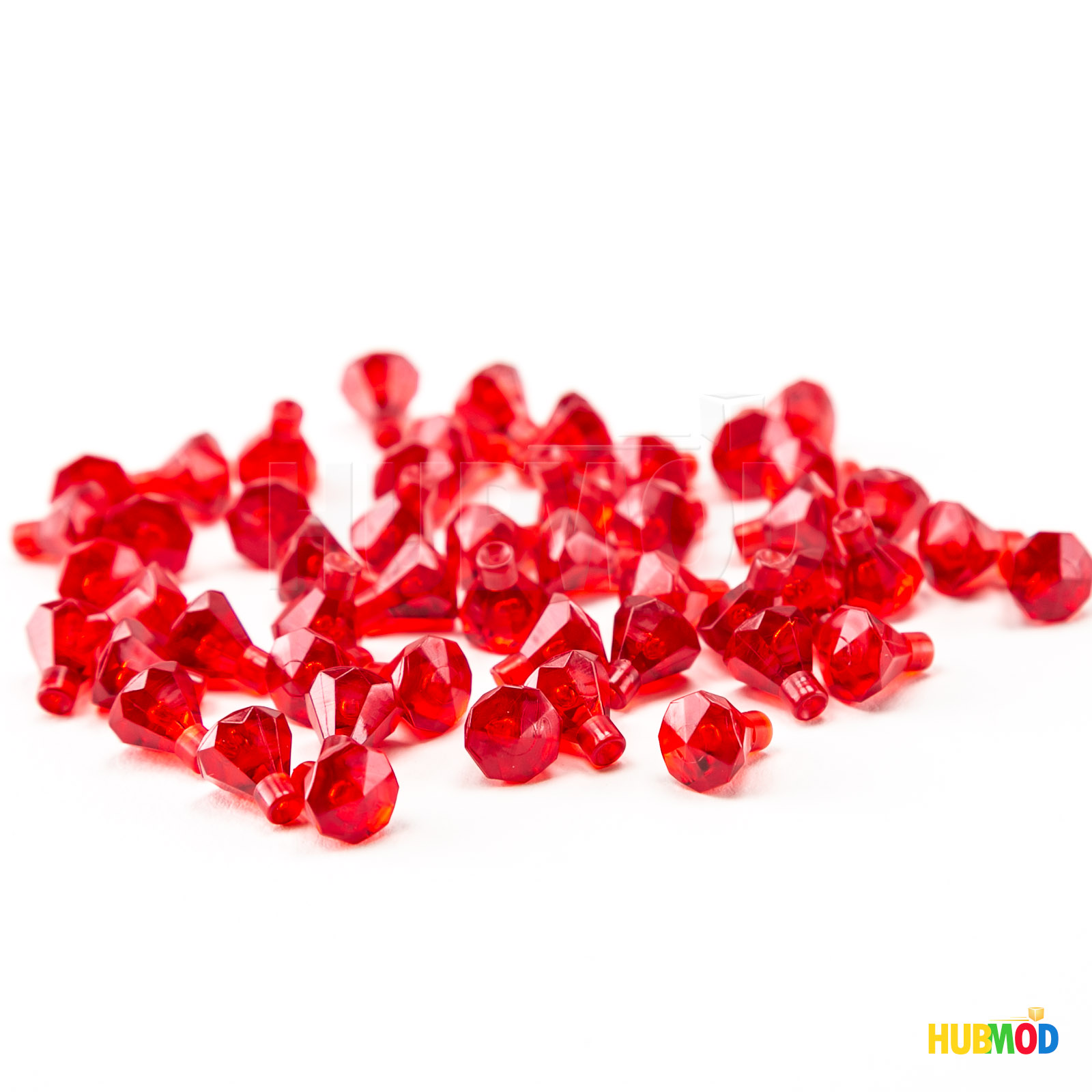 その他 N Lot of 50 LEGO Trans Red Rock 1X1 Jewels Diamond 24 Facet