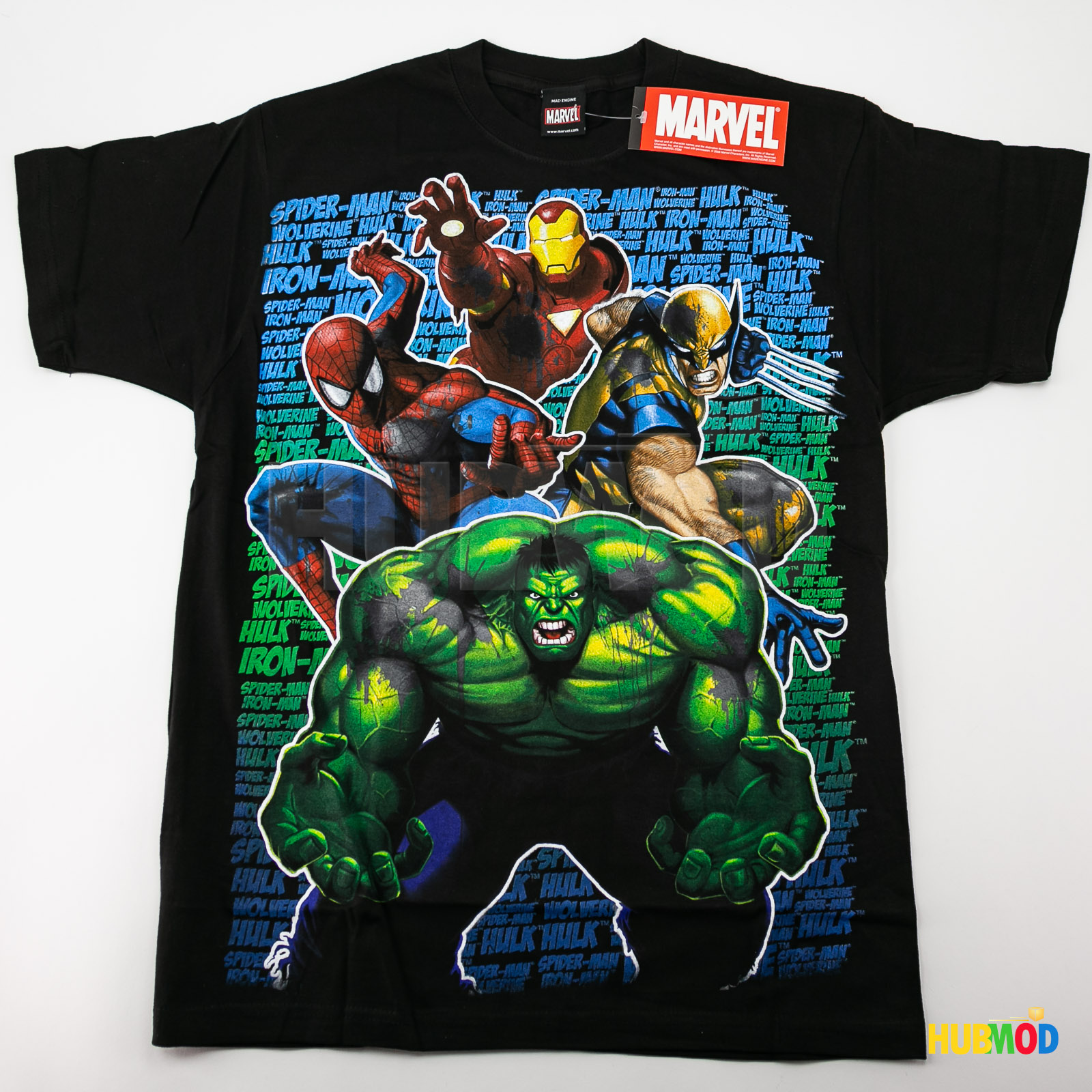 VINTAGE Mad Engine Marvel Comics Iron Man Spider Hulk Wolverine T
