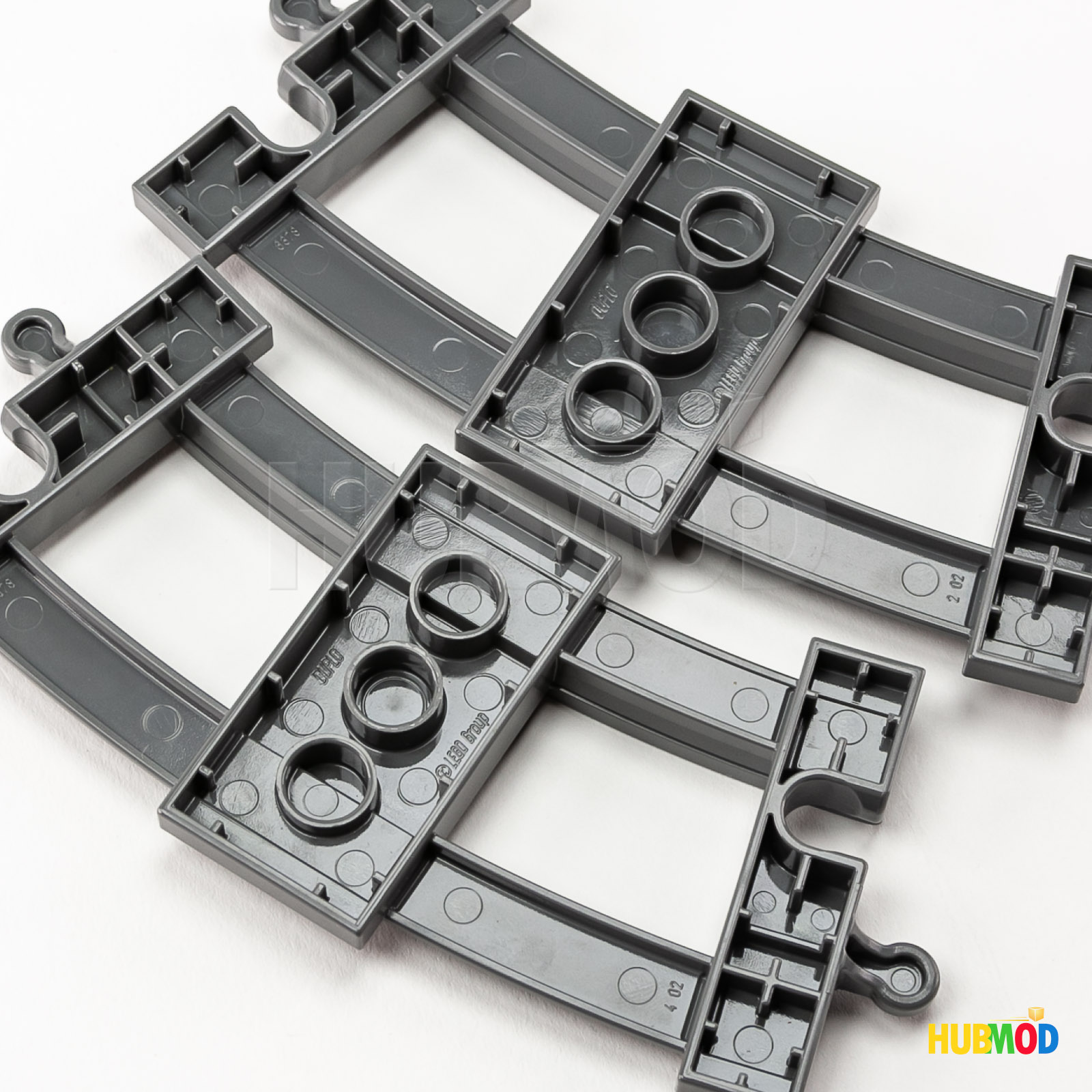 Lot of 6 Genuine LEGO Duplo 6378 Train Track Rail Curved Dark