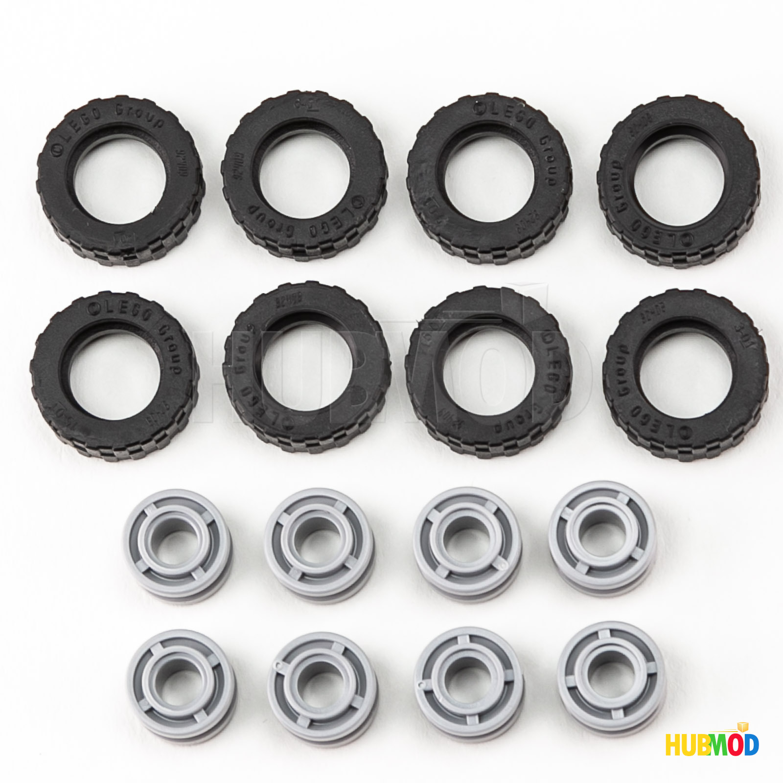 Lot of 8 LEGO 11x8mm Wheel Rim Center Groove 42610 / 17.5x6mm Tire