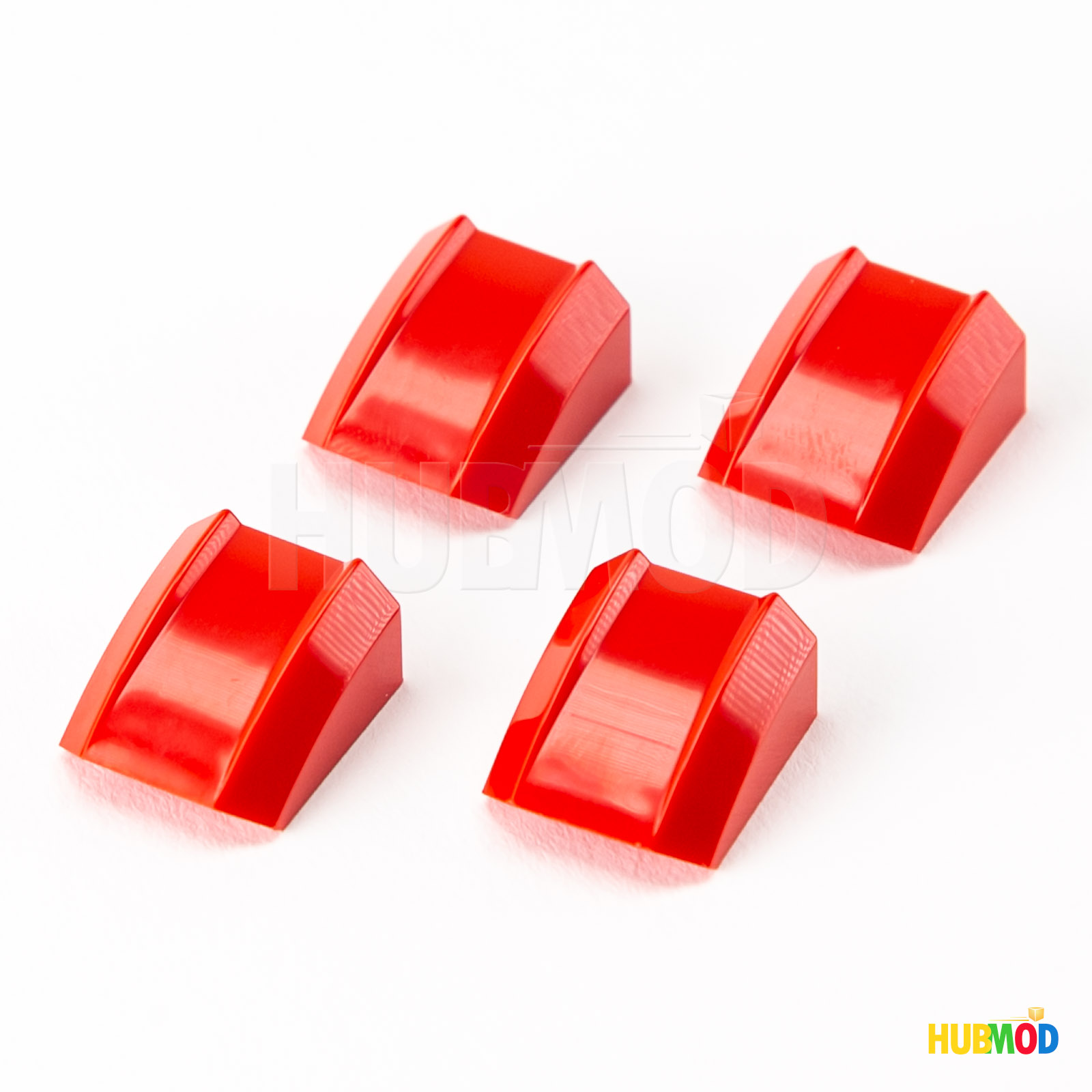 Lot of 4 Genuine LEGO Red 2x2 Lip 30602 Slope Curved Bricks Blocks