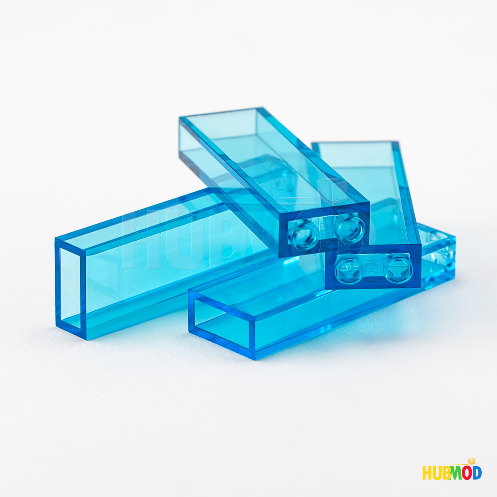 Lot of 4 LEGO Trans Light Blue 1x2x5 46212 35274 Pillar Brick Wall