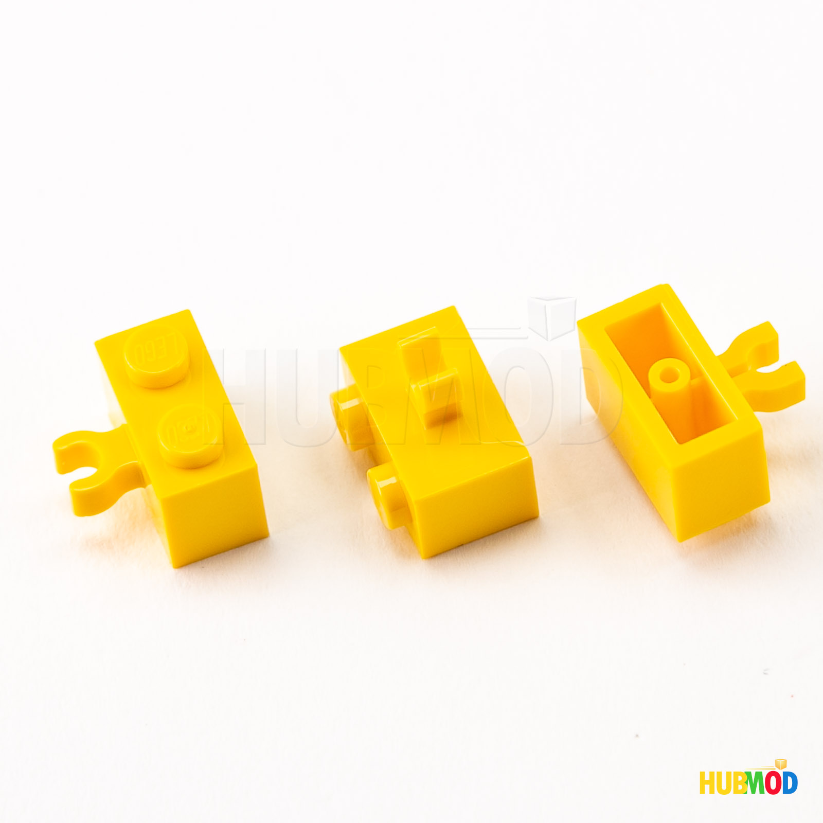 Lot of 10 LEGO Yellow 1x2 30237 Modified Brick w/ Vertical Clip