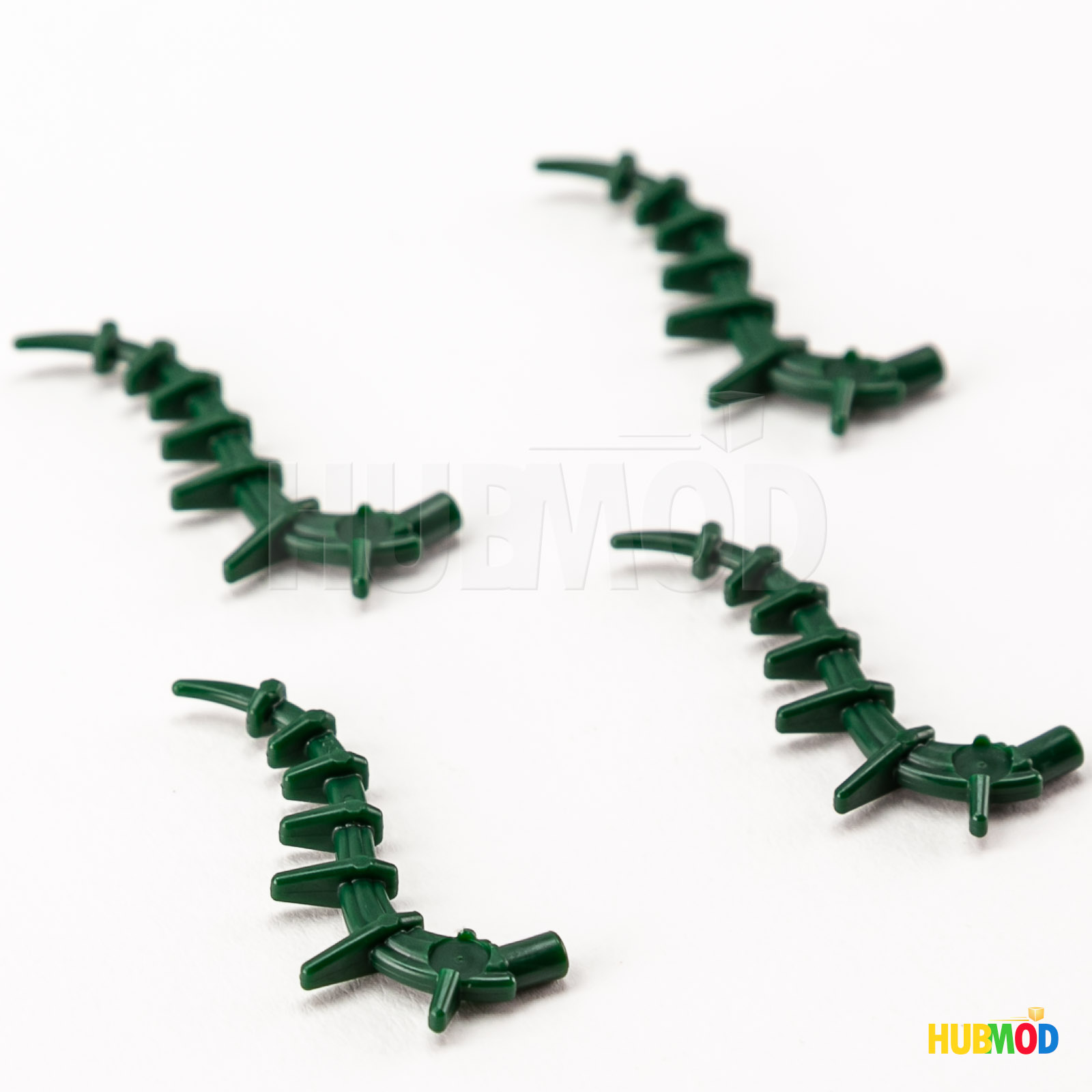 Lot of 4 LEGO Dark Green 55236 Plant Vine Seaweed/Appendage/Spiked