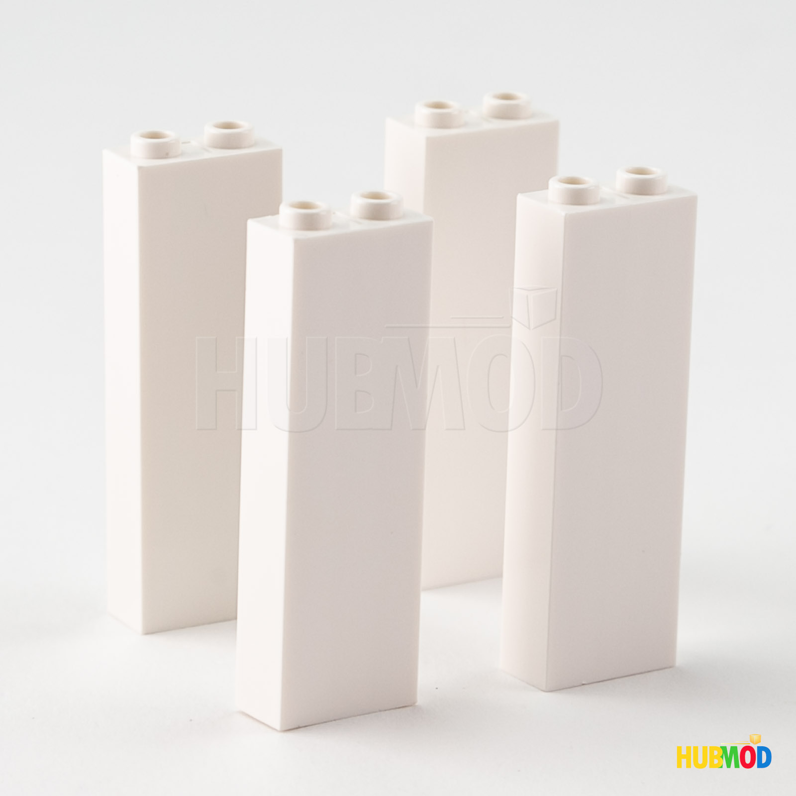 Lot of 4 LEGO White 1x2x5 2454 Pillar Bricks Column Wall Panel