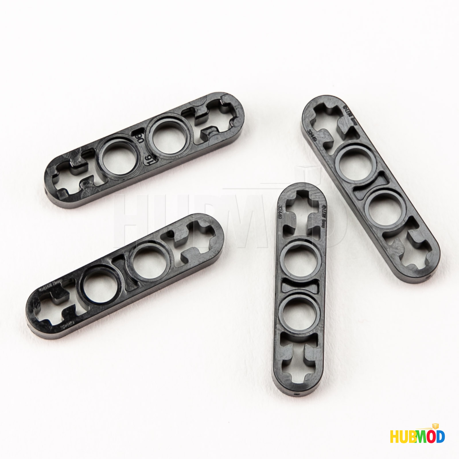 Lot of 4 Genuine LEGO Black Technic 32449 1x4 Thin Liftarm Half
