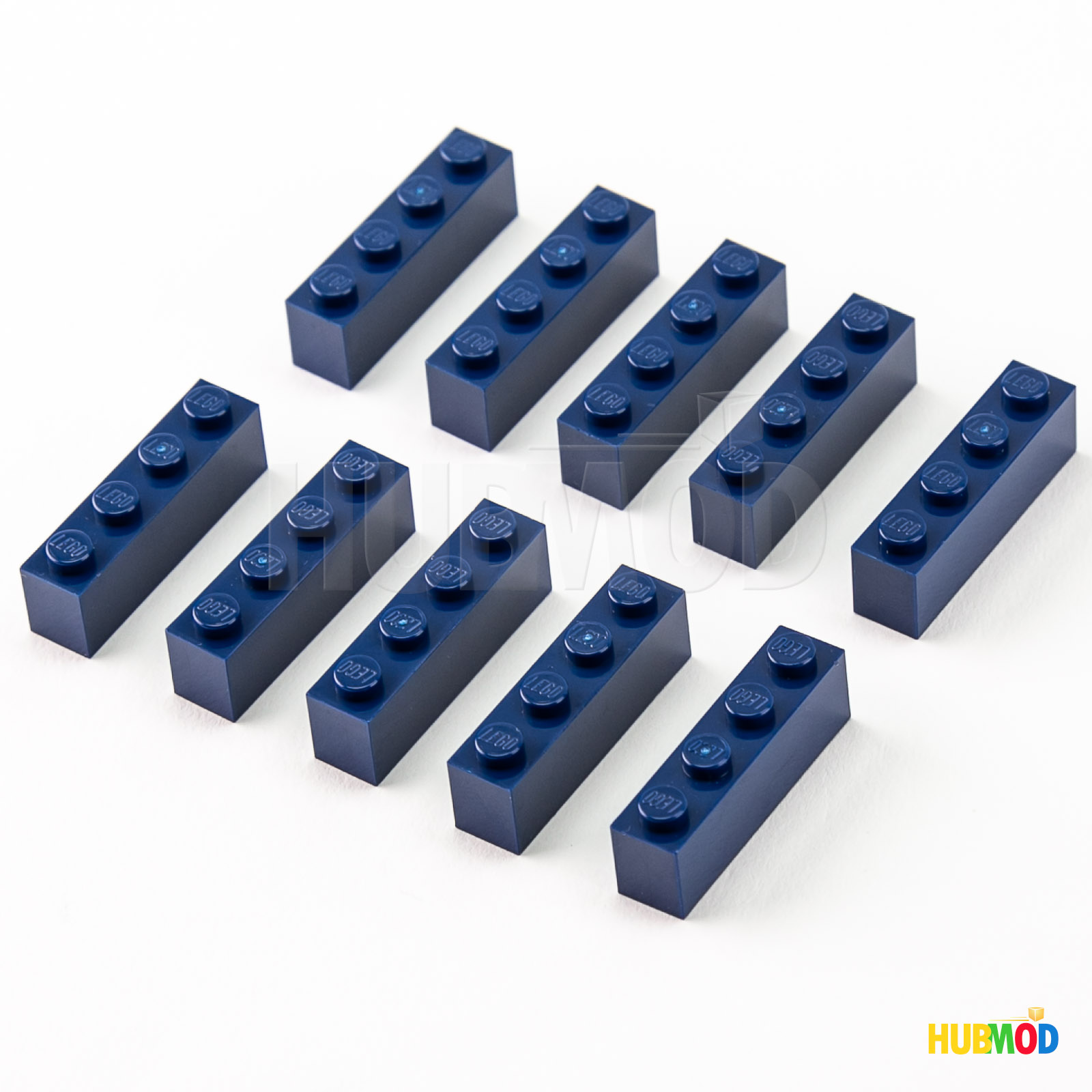 Lot of 10 Genuine LEGO Dark Blue 1x4 3010 Building Bricks Blocks