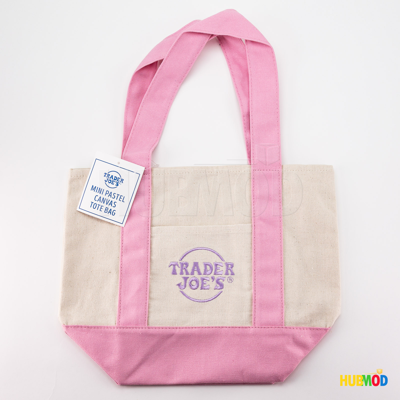 Trader Joe's 2026 Mini Canvas Pastel Reusable Tote Bag Pink
