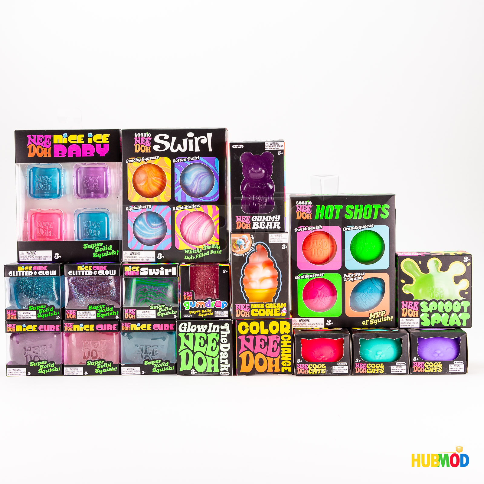 Lot of 18 Needoh Nee Doh Purple Gummy Bear Gumdrop Cone Nice Cube