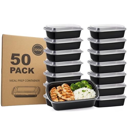 Uni-Pak Meal Prep Containers Reusable Leakproof Food Storage Set 50 Pack 100 P
