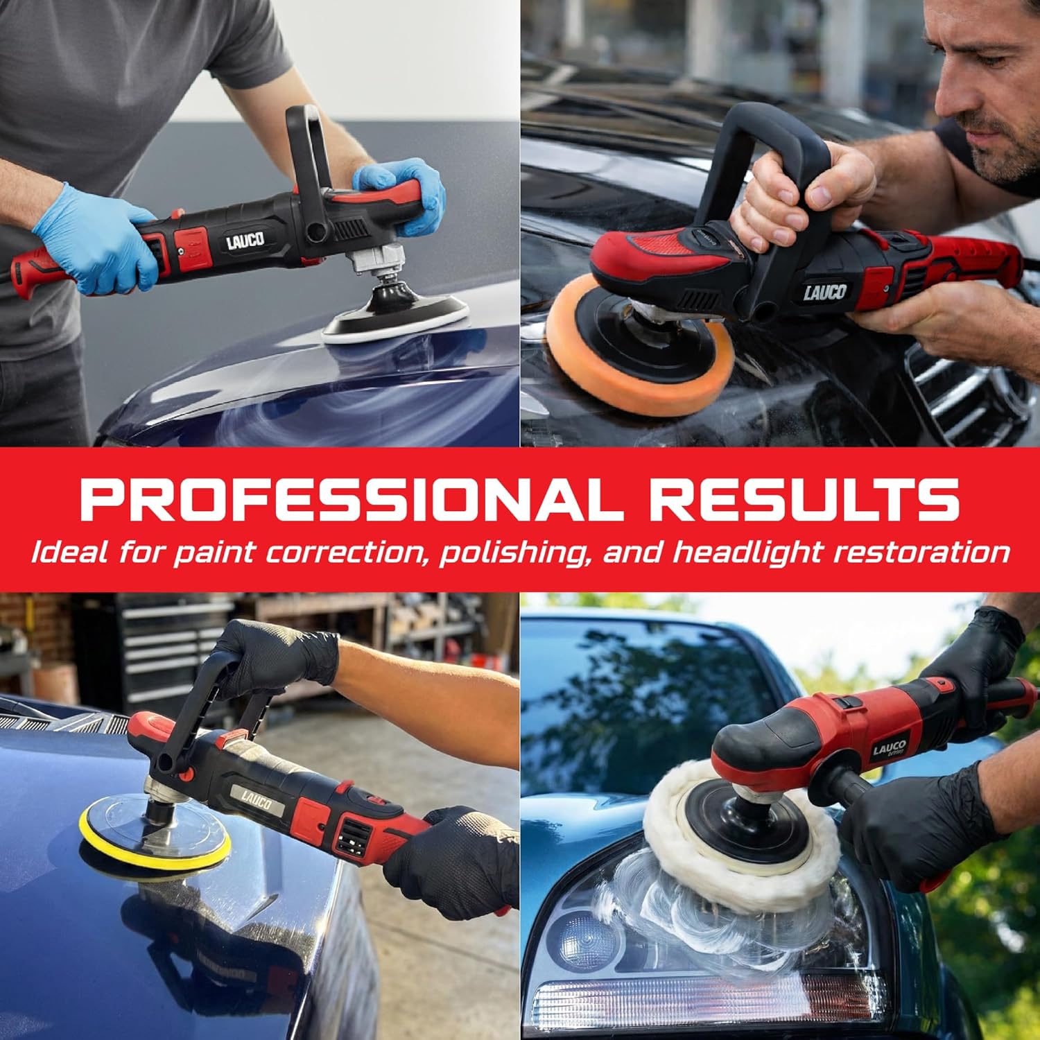 LAUCO Rotary & Gear Driven Orbital Polisher with 6-Inch Pad - Produktbild 5