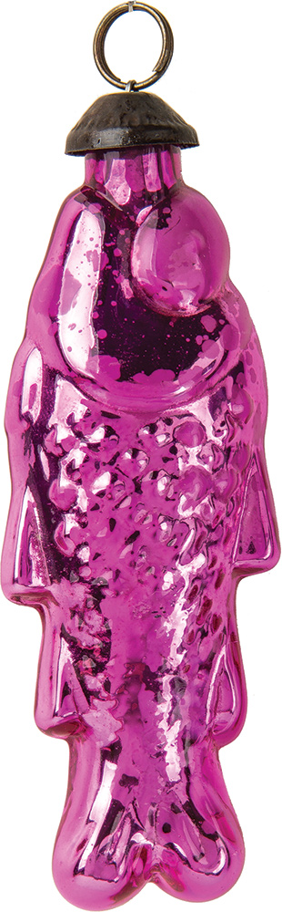 Mercury Glass Fish Ornament 4" - Picture 3 of 4