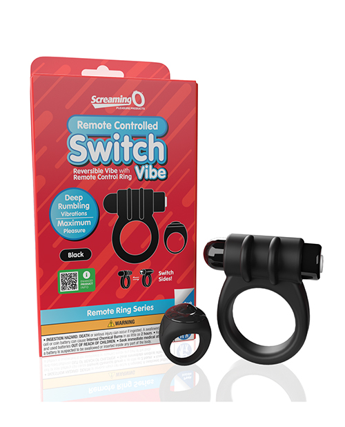 Screaming O Switch Remote Controlled Vibrating Ring – Black