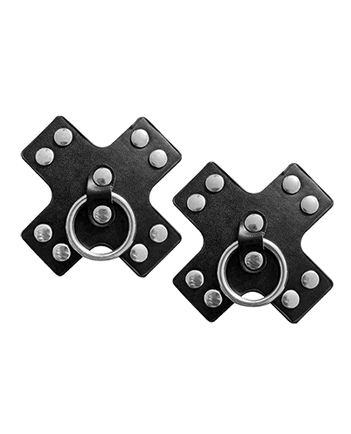 Nipplicious Seducer Leather Pasties w/Ring – Black