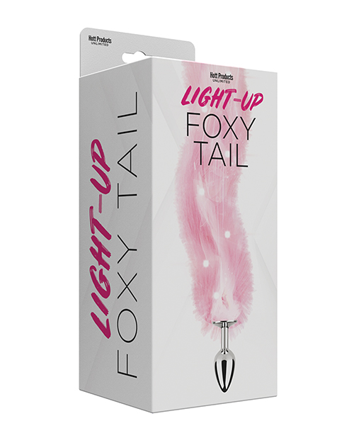 Foxy Tail Light Up Faux Fur Butt Plug – Pink