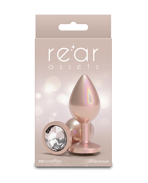 Rear Assets Medium w/Clear Gem – Iridescent Champagne