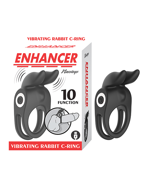 Enhancer Vibrating Rabbit C-Ring – Black