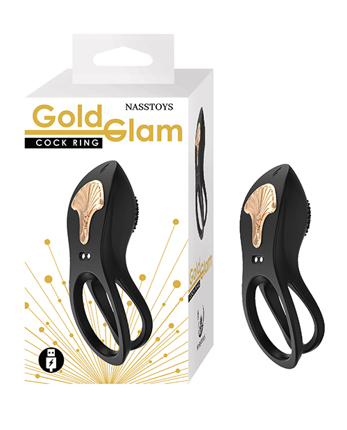 Gold Glam Cock Ring – Black