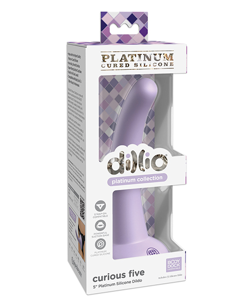 Dillio Platinum 5&Prime; Curious Five Silicone Dildo – Purple
